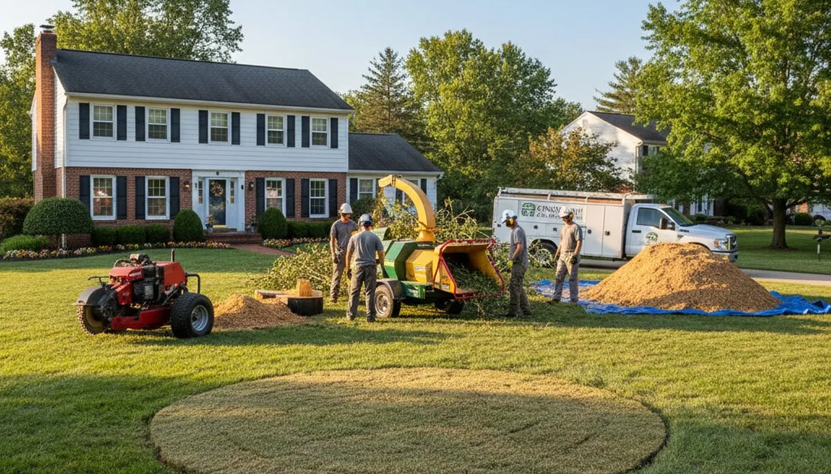 Clean Cincinnati OH yard after professional tree removal, stump grinding, and full property restoration