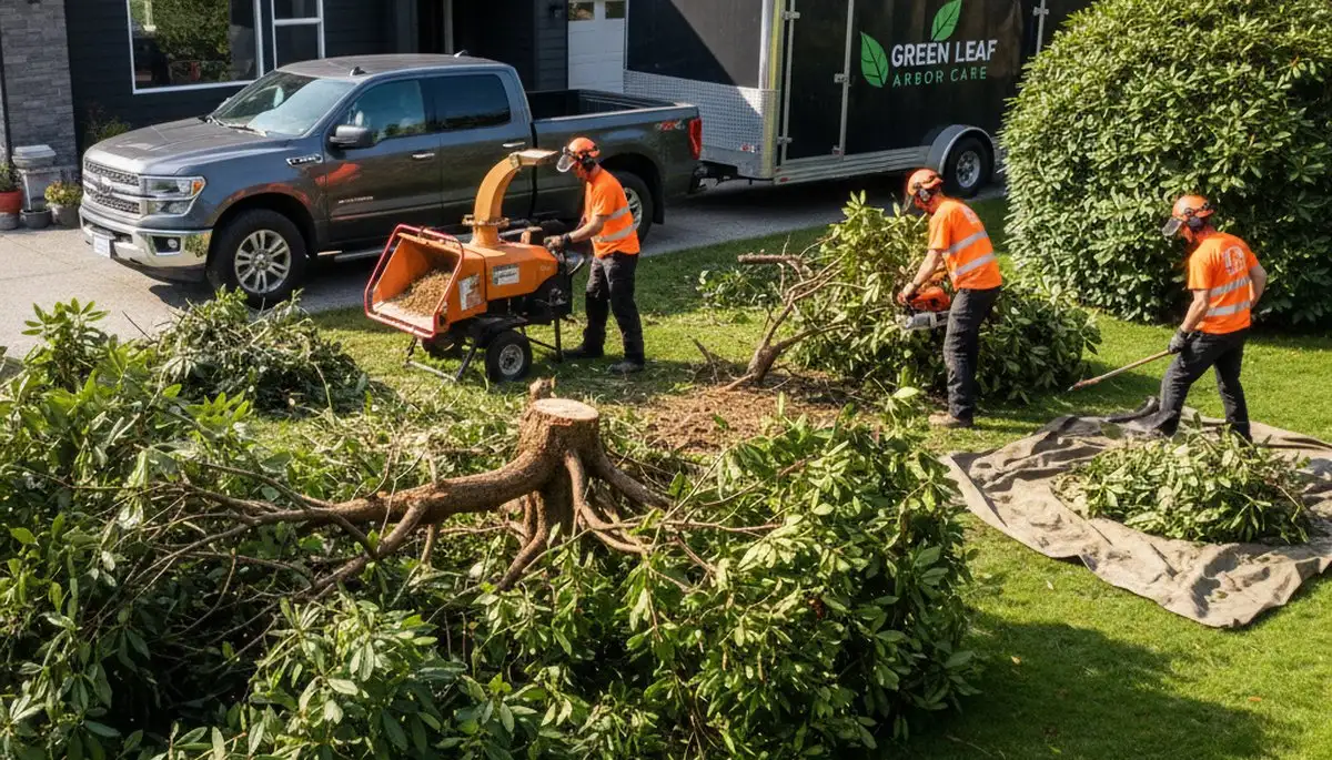 Professional shrub removal service in Cincinnati, OH clearing overgrown and diseased bushes