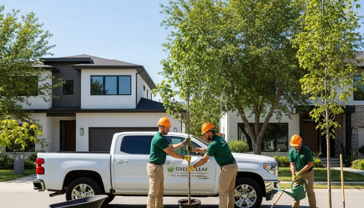 Arborists planting new trees in Cincinnati, OH for expert tree installation and landscape service