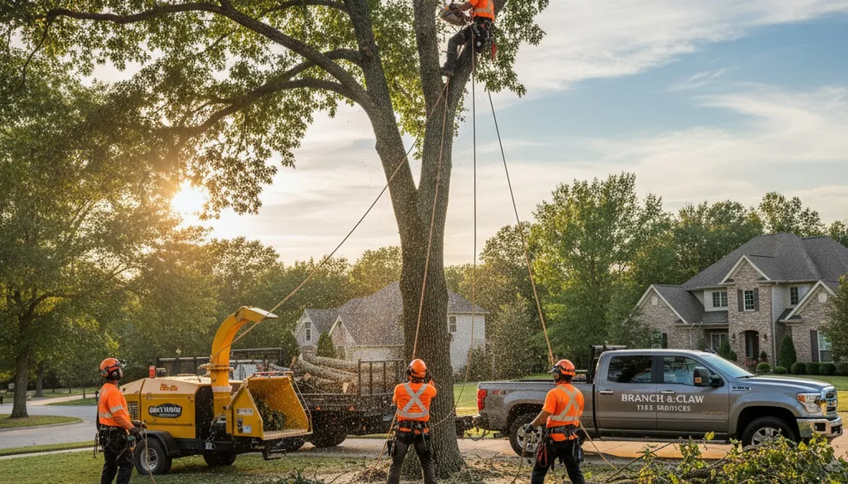 Arborist performing professional tree removal in Cincinnati, OH for safe residential property care