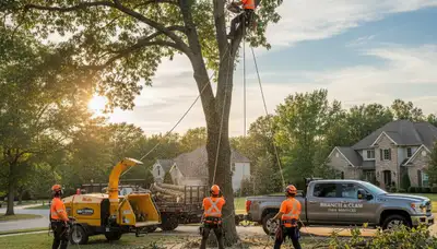 Arborist performing professional tree removal in Cincinnati, OH for safe residential property care