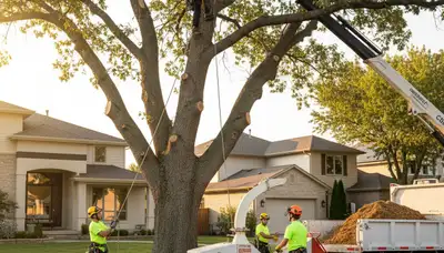 Arborist performing professional tree removal in Cincinnati, OH for safe residential property care