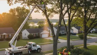 Professional tree removal service in Cincinnati OH removing large oak safely