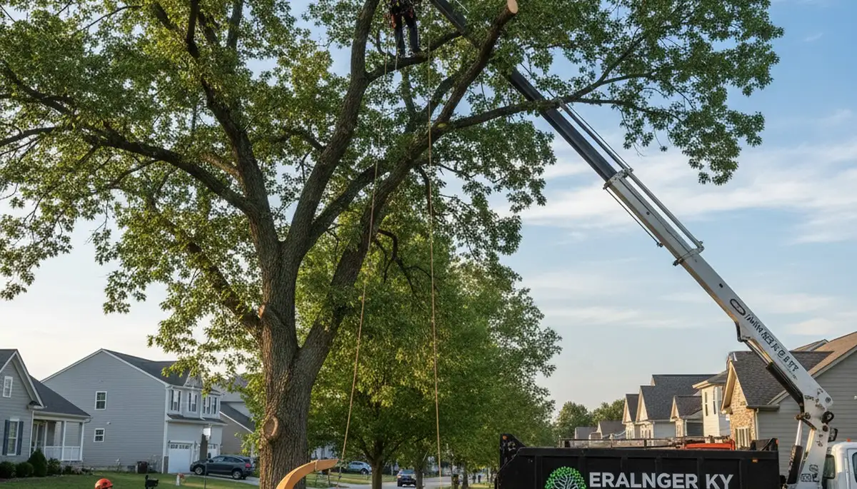 Professional tree removal service in Cincinnati OH safely clearing residential property